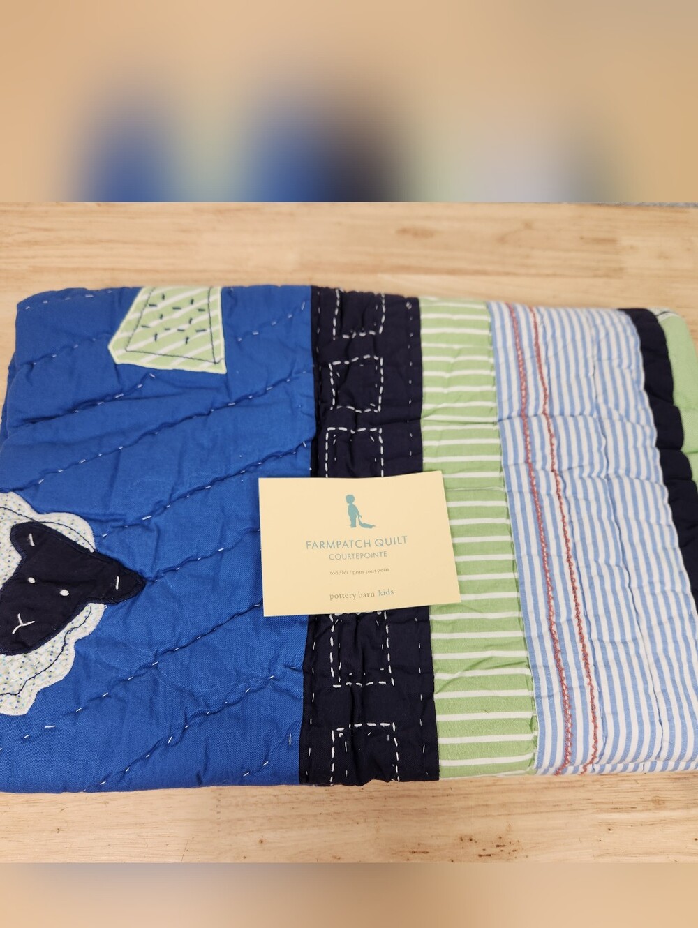 Pottery Barn Kids Farmpatch Crib/ Toddler Quilt 50x36 NOS Farm Yard Animals